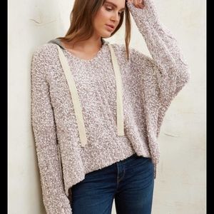 Neely Mauve Popcorn Hoodie Sweater Small